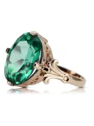 Vintage craft Ring Emerald Sterling silver rose gold plated vrc369rp